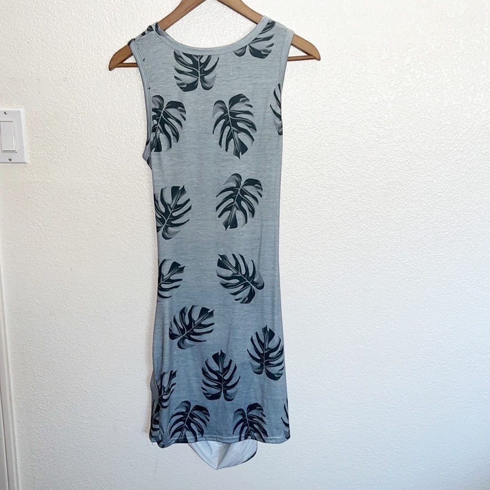 FIYOTE Womens Summer Sleeveless Keyhole Twist Tropical Dresses Ruched Mini Dress - Picture 6 of 8